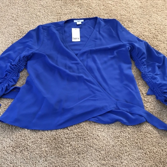 NWT! Bar lll medium conalt blue wrap blouse - Picture 8 of 8